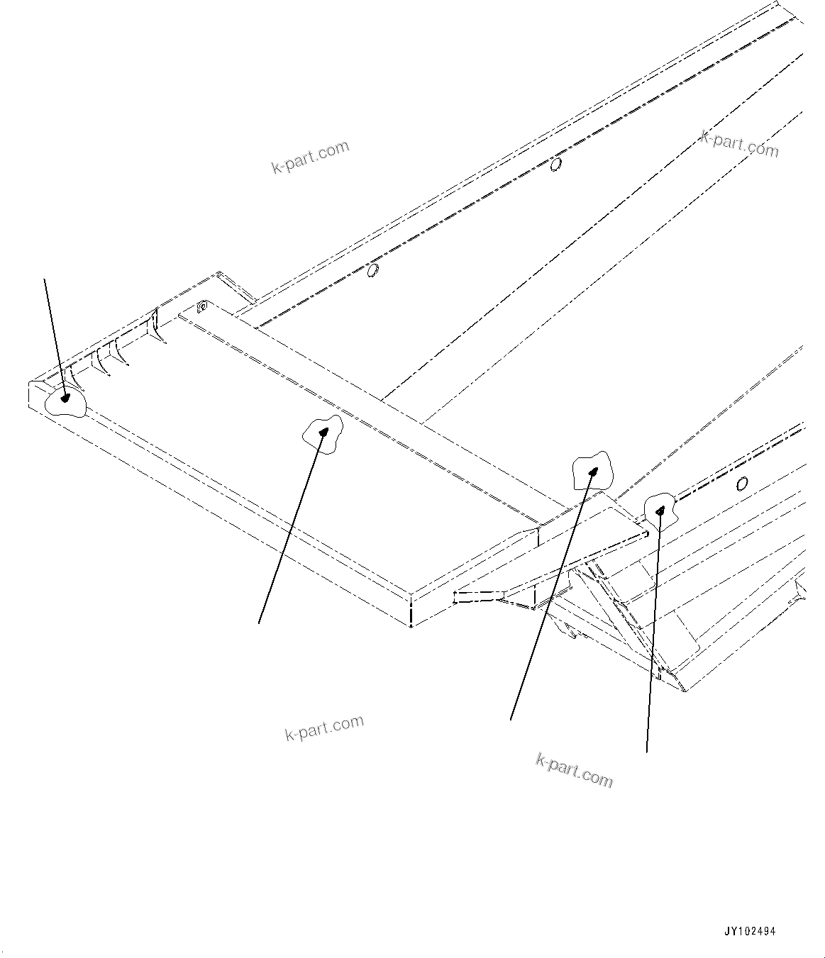 Komatsu parts book diagram for HD605-10 S/N 60001-UP: BODY, BRACKET(#60001-60066)