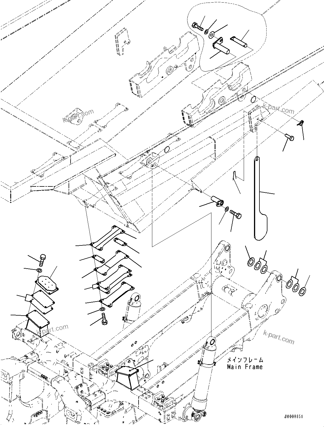 Komatsu parts book diagram for HD605-10 S/N 60001-UP: BODY RELATED PARTS, RELATED PARTS(#60001-)
