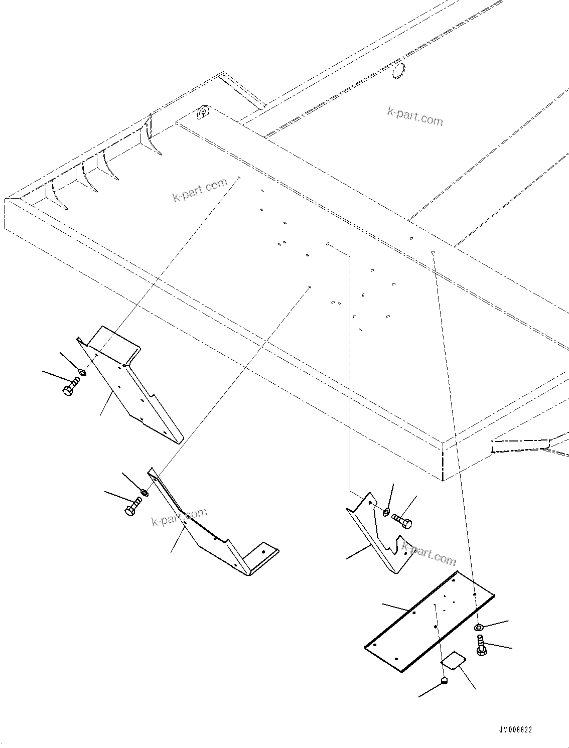Komatsu parts book diagram for HD605-10 S/N 60001-UP: BODY RELATED PARTS, COVER (WITH 40M3, BODY HEATING)(#60001-)