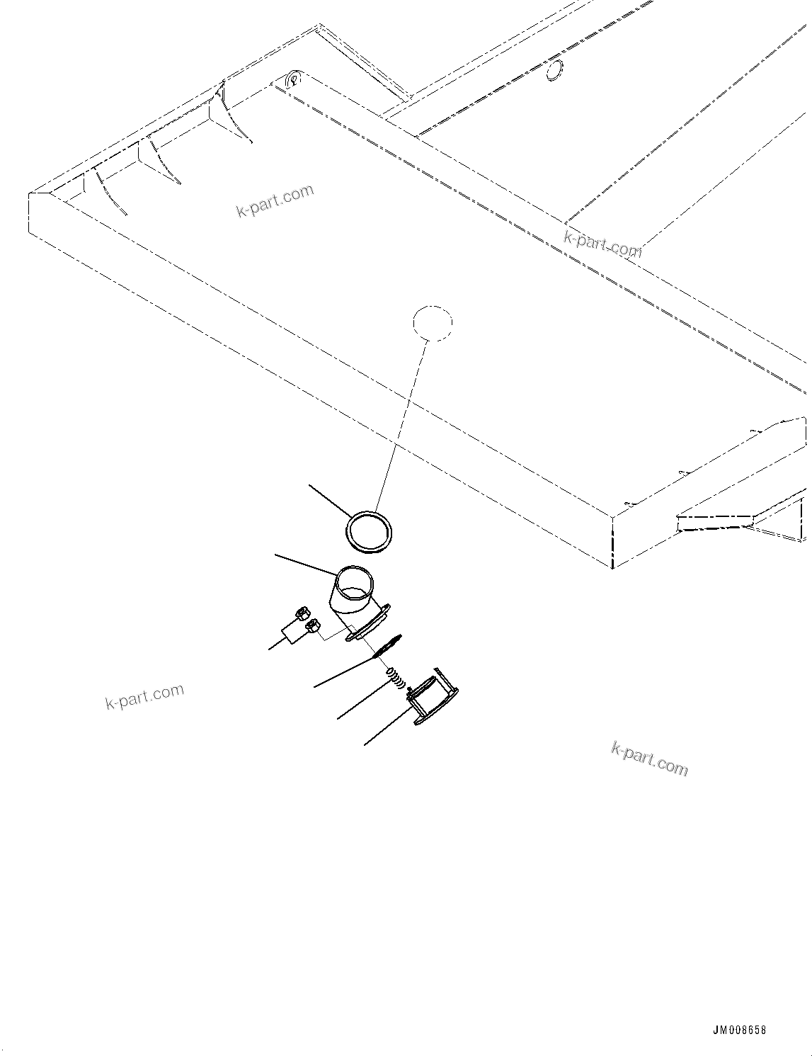 Komatsu parts book diagram for HD605-10 S/N 60001-UP: EXHAUST PIPING, TUBE (WITH BODY HEATING)(#60001-)