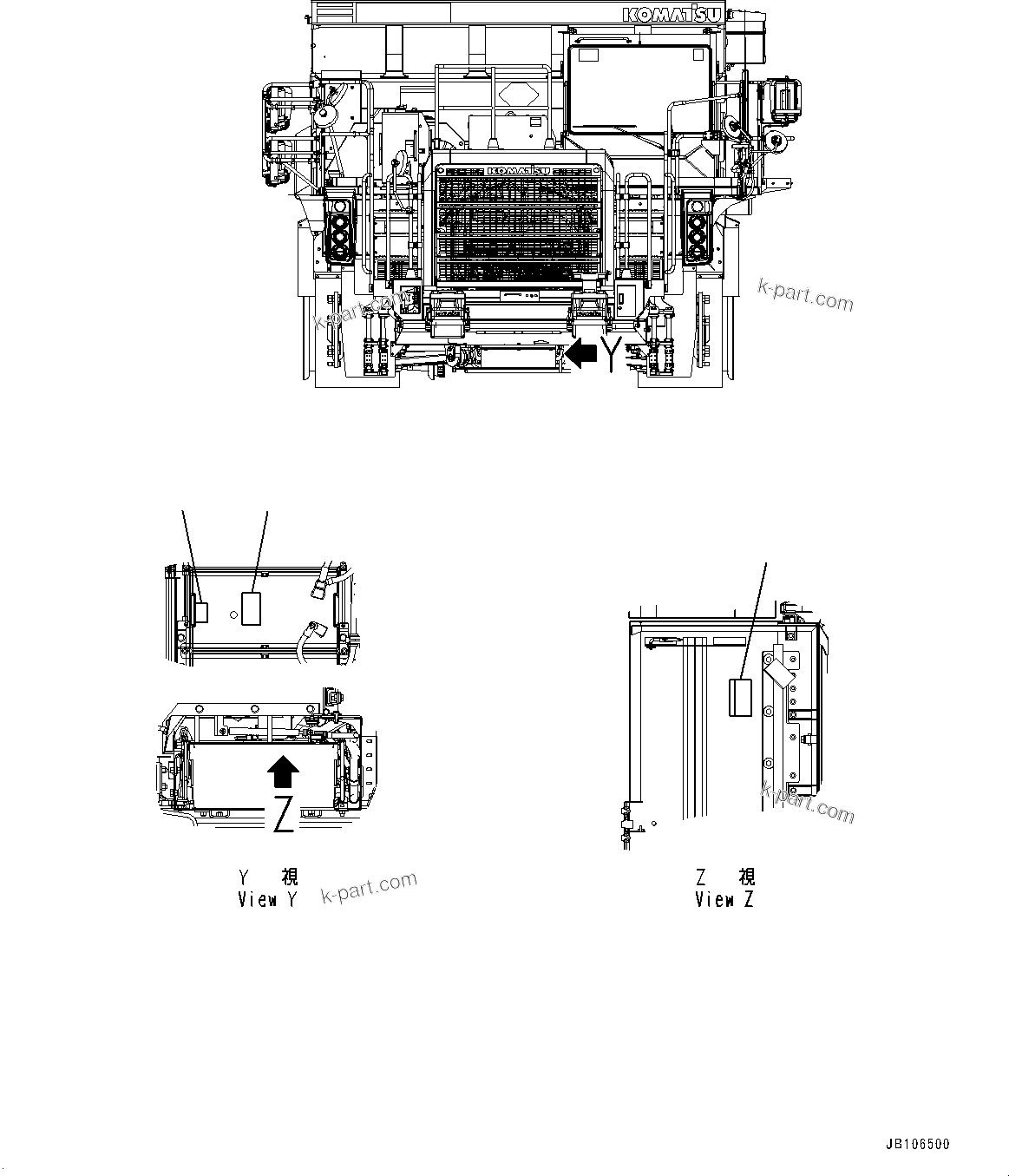 Komatsu parts book diagram for HD605-10 S/N 60001-UP: NAME PLATE, LARGE CAPACITY BATTERY, (WITH FRENCH, FOR QUEBEC CANADA)(#60001-)