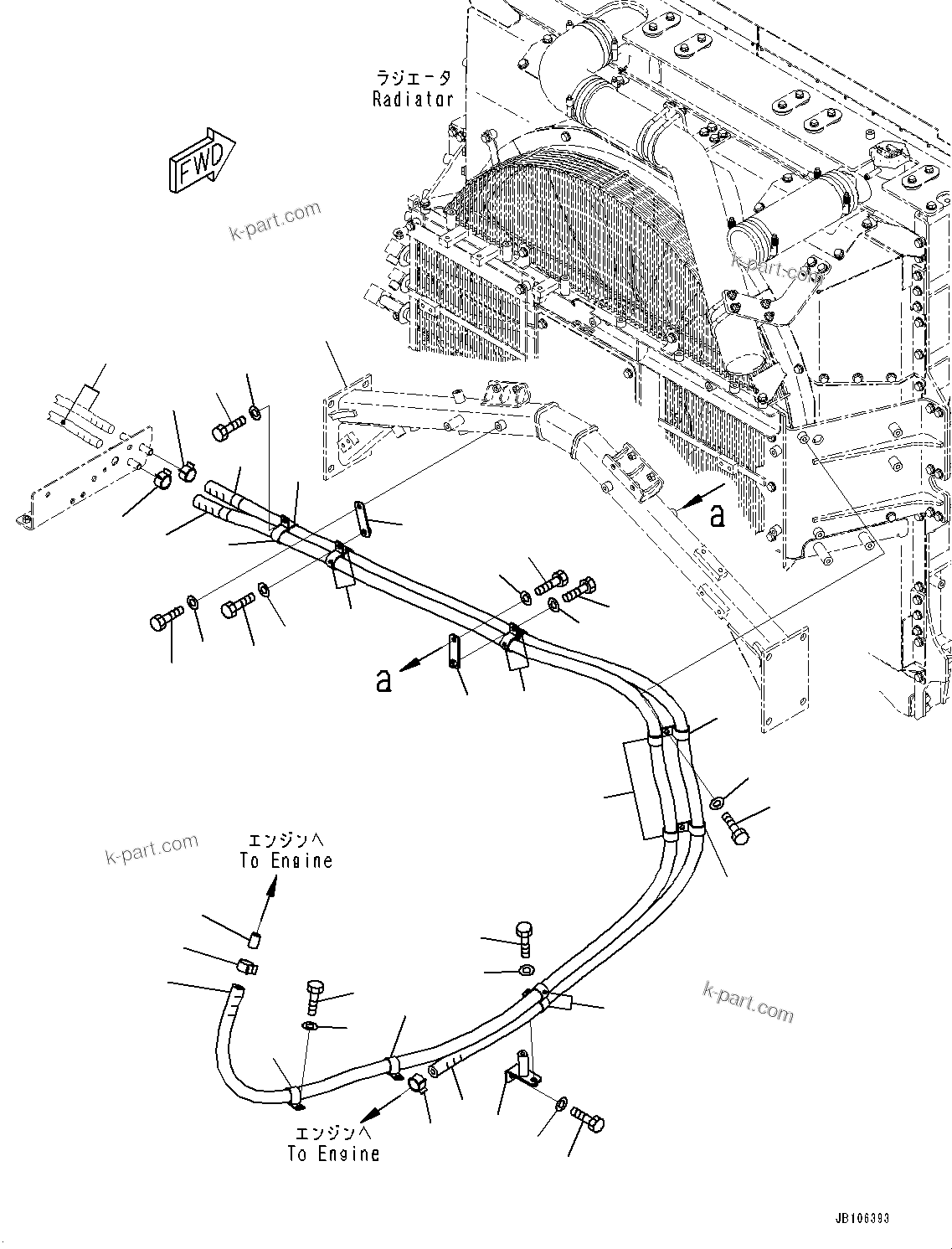 Komatsu parts book diagram for HD605-10 S/N 60001-UP: AIR CONDITIONER RELATED PARTS, AIR CONDITIONER PIPING(#60001-)