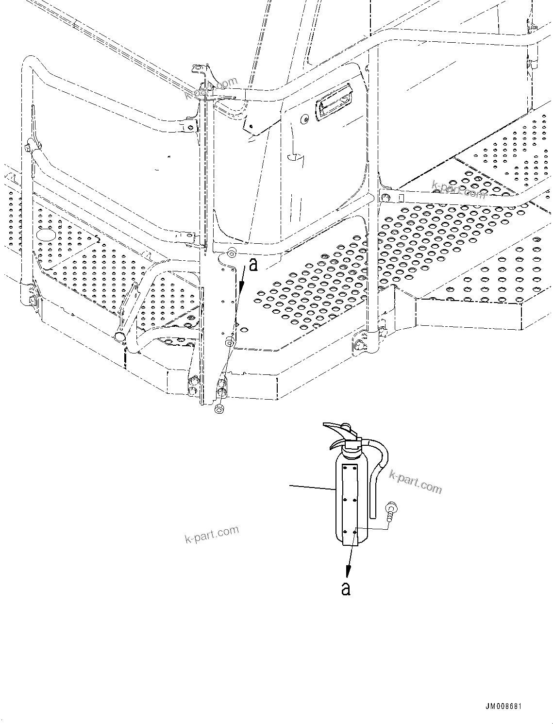 Komatsu parts book diagram for HD605-10 S/N 60001-UP: FIRE EXTINGUISHER, FRENCH(#60001-)