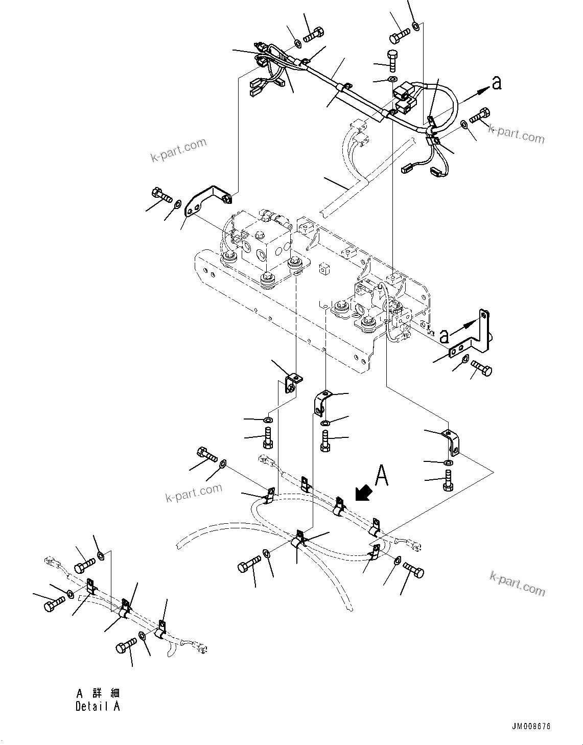 Komatsu parts book diagram for HD605-10 S/N 60001-UP: KOMATSU TRACTION CONTROL SYSTEM (KTCS) RELATED PARTS, WIRING HARNESS(#60001-)