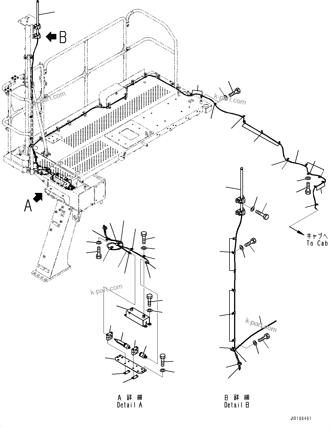 Komatsu parts book diagram for HD605-10 S/N 60001-UP: ANTENNA, WIRELESS LAN ANTENNA(#60001-)