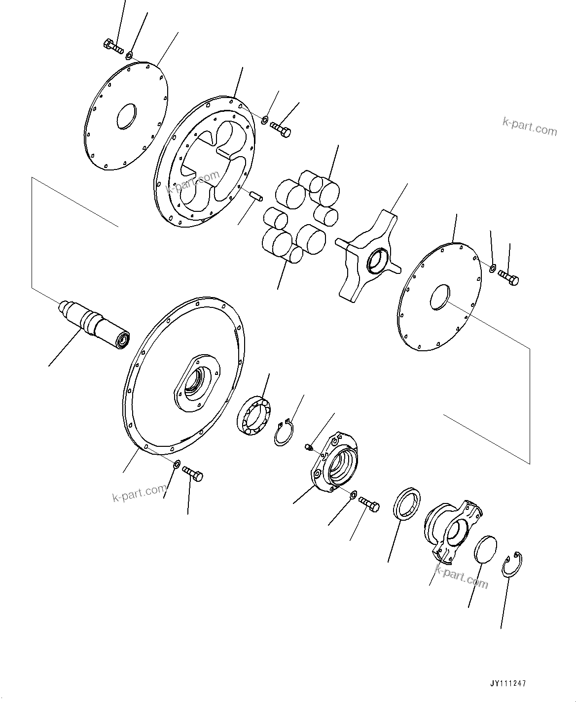 Komatsu parts book diagram for GD955-7M0 S/N 31001-UP: ENGINE, DAMPER(#30001-)
