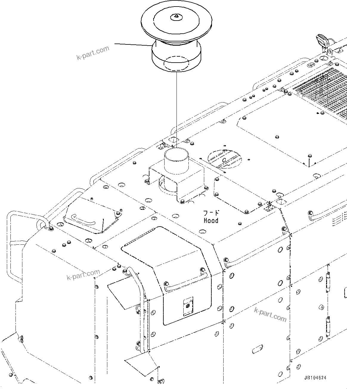 Komatsu parts book diagram for GD955-7M0 S/N 31001-UP: PRE-CLEANER, (#30001-)