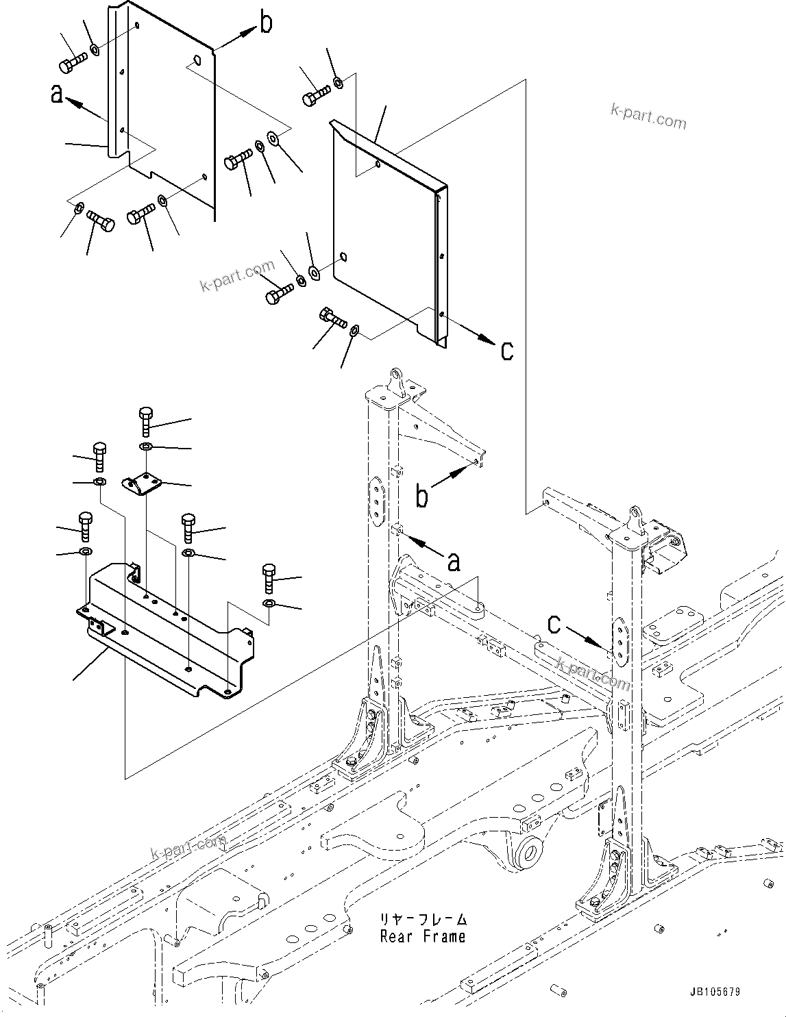 Komatsu parts book diagram for GD955-7M0 S/N 31001-UP: ENGINE RELATED PARTS, FIRE PROTECTION COVER, UPPER(#30001-)