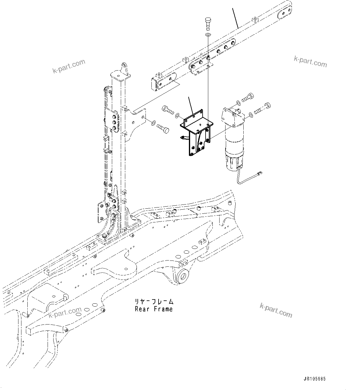 Komatsu parts book diagram for GD955-7M0 S/N 31001-UP: ENGINE RELATED PARTS, BRACKET (2/2)(#30001-)