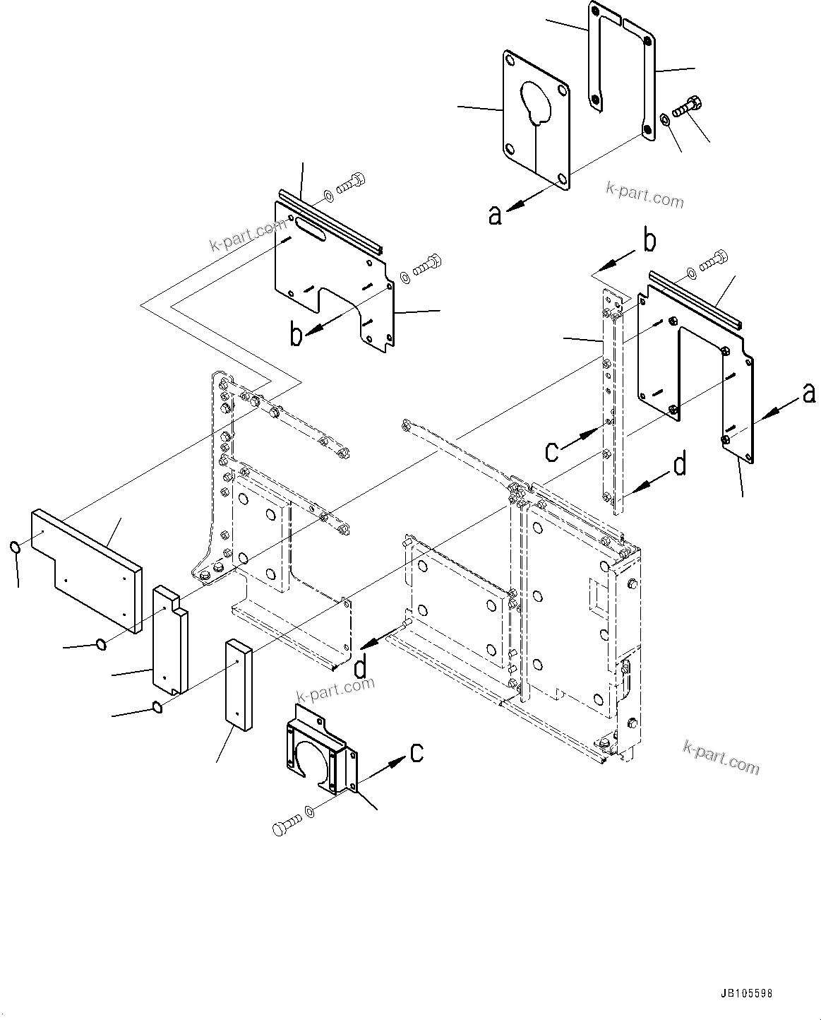 Komatsu parts book diagram for GD955-7M0 S/N 31001-UP: ENGINE RELATED PARTS, COVER(#30001-)