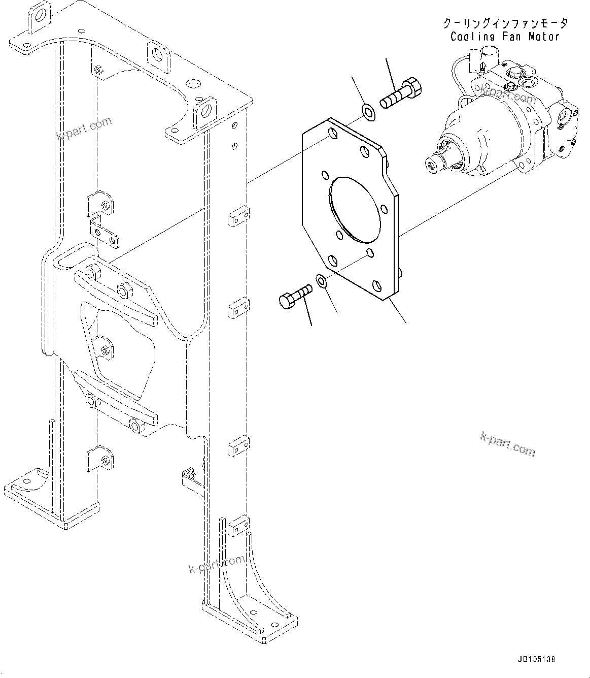 Komatsu parts book diagram for GD955-7M0 S/N 31001-UP: RADIATOR, FAN MOTOR MOUNTING(#30001-)