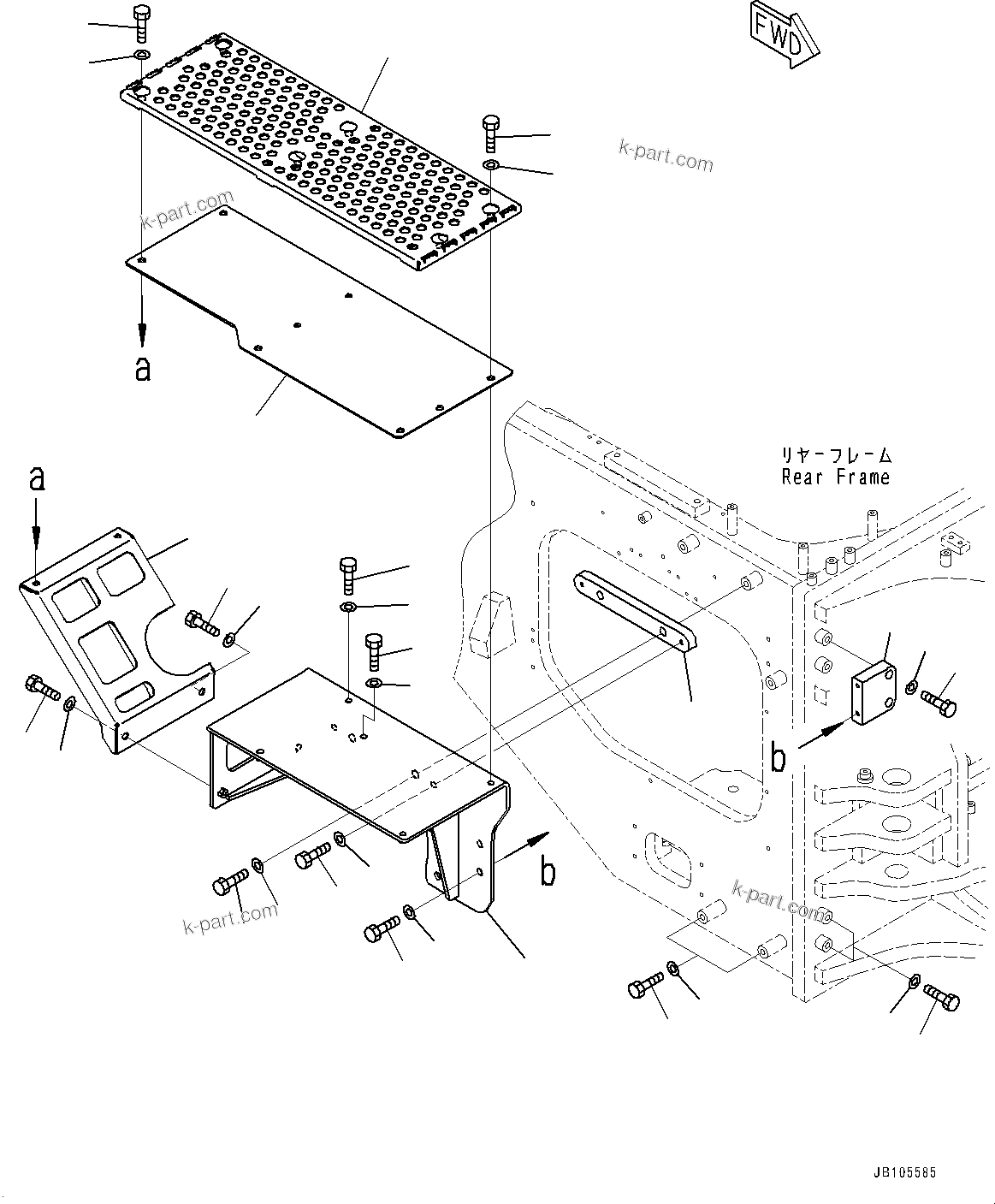 Komatsu parts book diagram for GD955-7M0 S/N 31001-UP: SERVICE CENTER, STEP(#30001-)