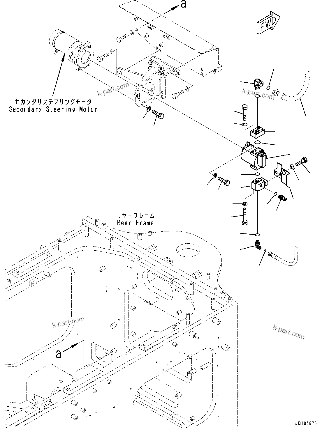 Komatsu parts book diagram for GD955-7M0 S/N 31001-UP: SWITCH BOX, SECONDARY STEERING PUMP(#30001-)