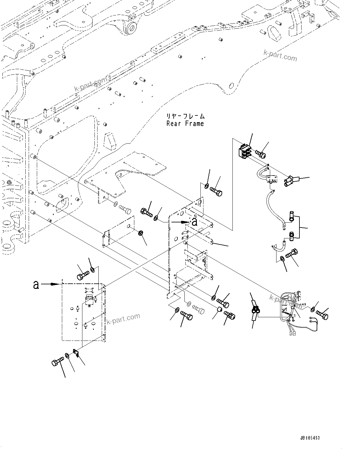 Komatsu parts book diagram for GD955-7M0 S/N 31001-UP: SWITCH BOX, BOLT AND CAP(#30001-)