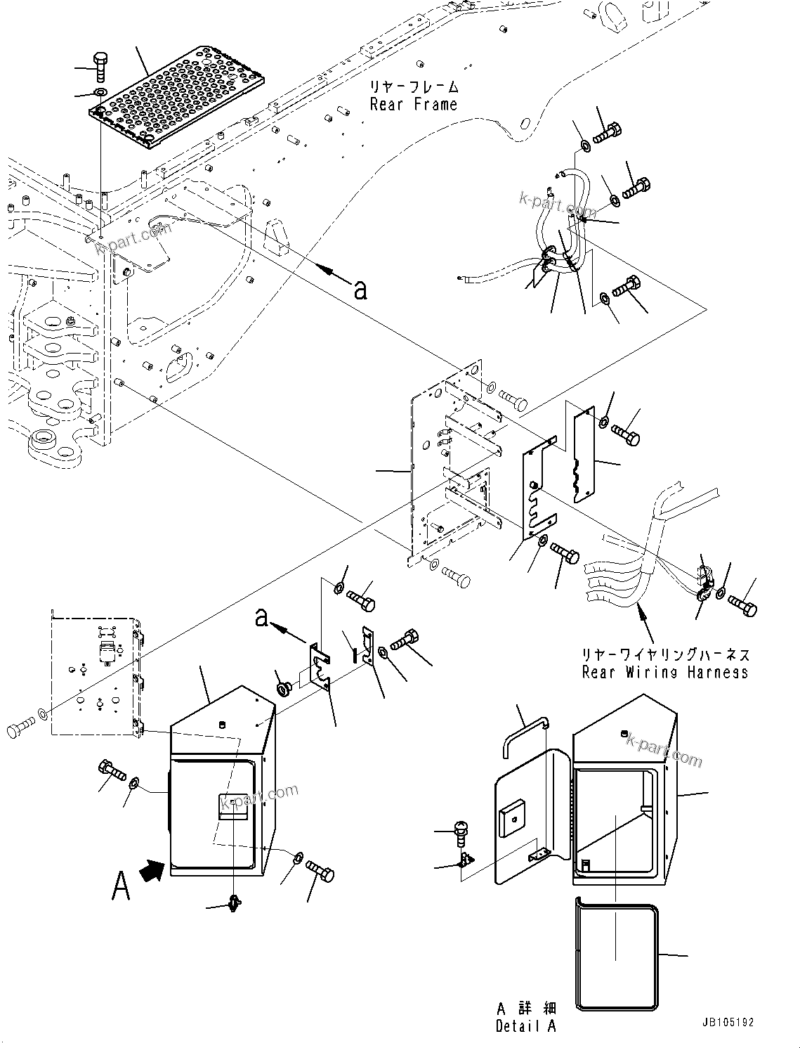Komatsu parts book diagram for GD955-7M0 S/N 31001-UP: SWITCH BOX, COVER(#30001-)