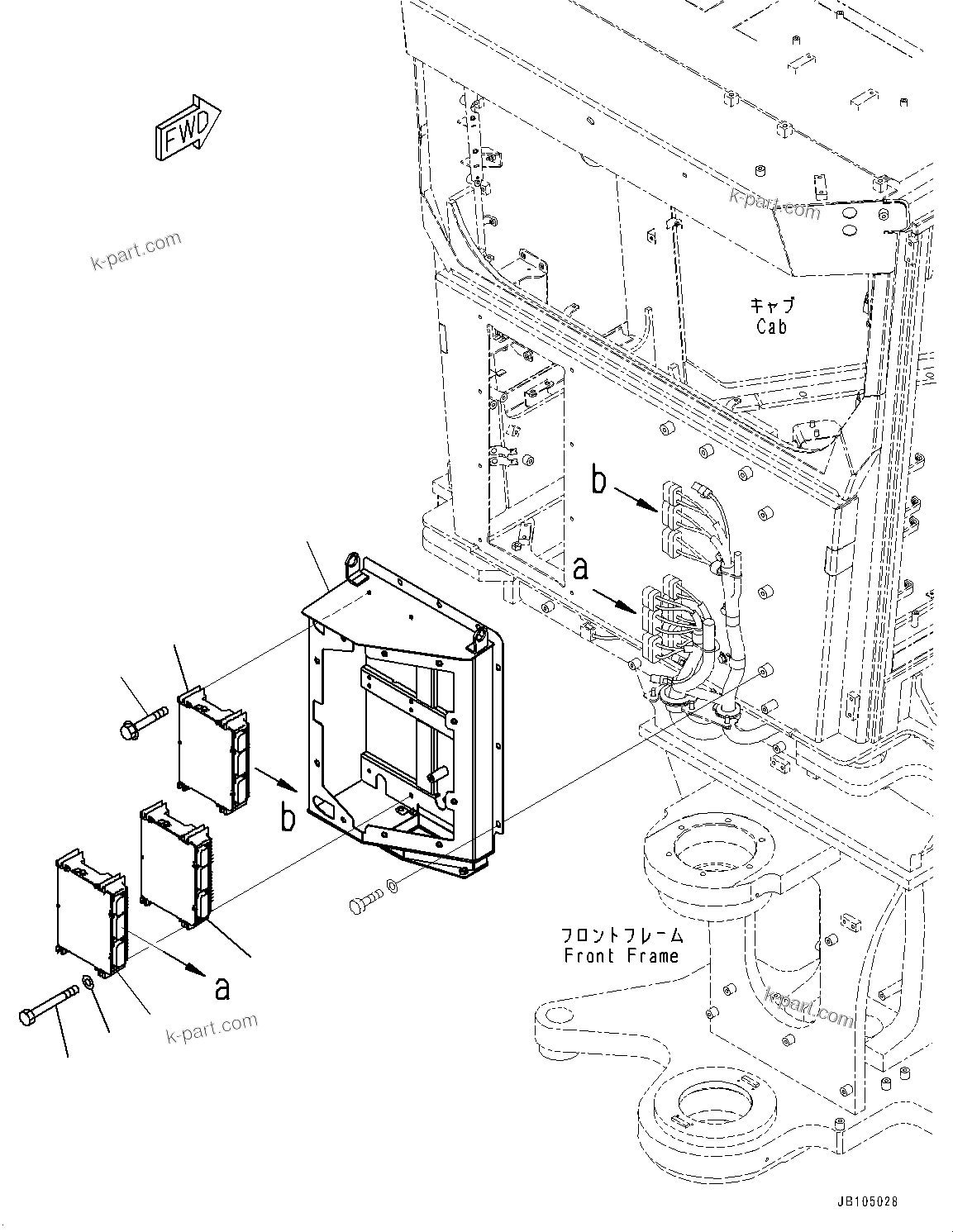 Komatsu parts book diagram for GD955-7M0 S/N 31001-UP: REAR WIRING HARNESS, CONTROLLER(#30001-)