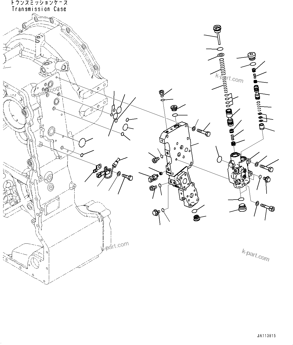 Komatsu parts book diagram for GD955-7M0 S/N 31001-UP: TORQUE CONVERTER AND TRANSMISSION, RELIEF VALVE(#30001-)