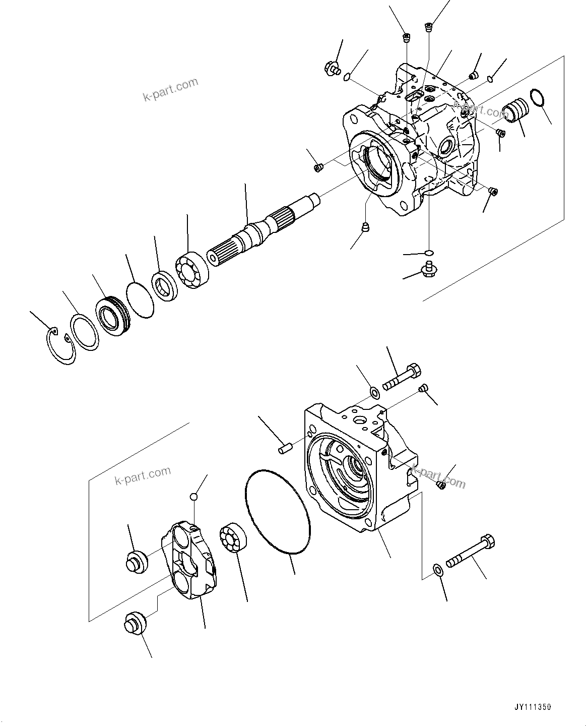 Komatsu parts book diagram for GD955-7M0 S/N 31001-UP: TORQUE CONVERTER AND TRANSMISSION, PISTON PUMP (10/14) (BRAKE AND COOLING FAN PUMP)(#30001-)