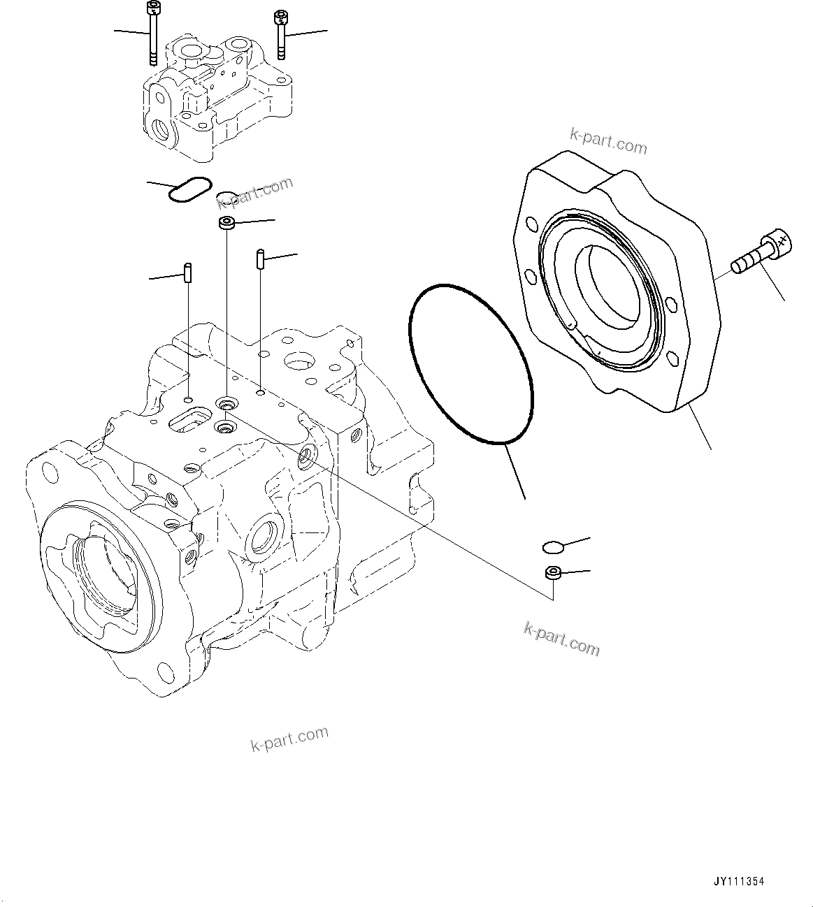 Komatsu parts book diagram for GD955-7M0 S/N 31001-UP: TORQUE CONVERTER AND TRANSMISSION, PISTON PUMP (14/14) (BRAKE AND COOLING FAN PUMP)(#30001-)