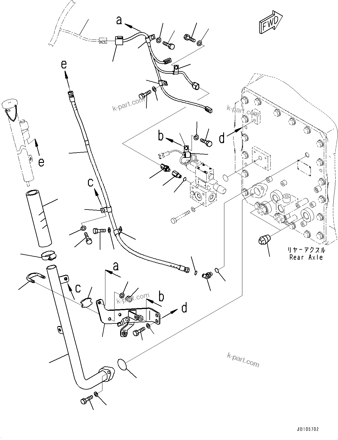 Komatsu parts book diagram for GD955-7M0 S/N 31001-UP: REAR AXLE, DIFFERENTIAL, SENSOR(#30001-)