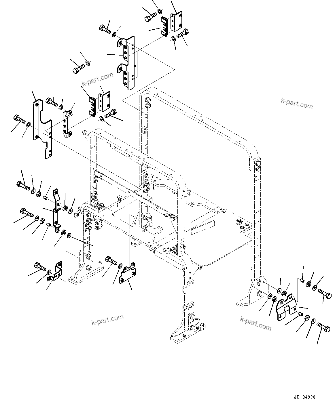 Komatsu parts book diagram for GD955-7M0 S/N 31001-UP: HYDRAULIC TANK RELATED MISCELLANEOUS PARTS, MOUNTING BRACKET (3/3)(#30001-)