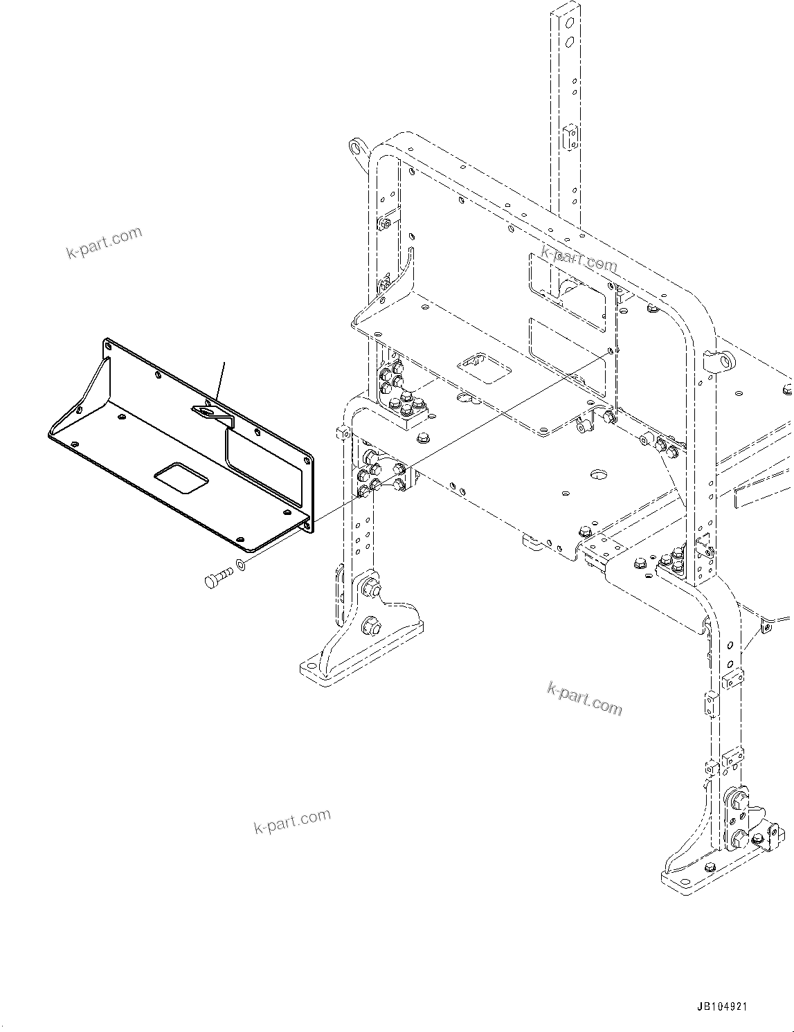 Komatsu parts book diagram for GD955-7M0 S/N 31001-UP: HYDRAULIC TANK RELATED MISCELLANEOUS PARTS, ACCUMULATOR MOUNTING BRACKET (2/2)(#30001-)