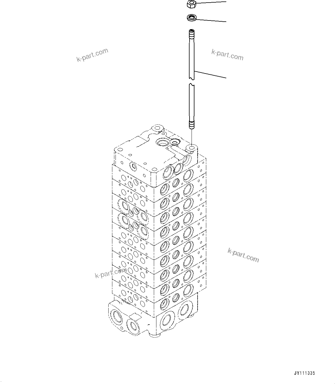 Komatsu parts book diagram for GD955-7M0 S/N 31001-UP: CONTROL VALVE, 9-VALVE (2/25)(#30001-)