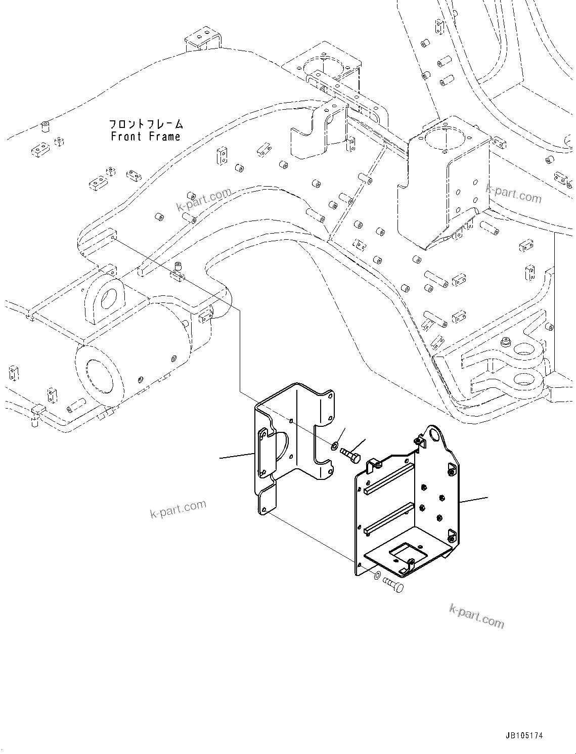 Komatsu parts book diagram for GD955-7M0 S/N 31001-UP: FRONT FRAME VALVE, ACCUMULATOR MOUNTING, L.H.(#30001-)