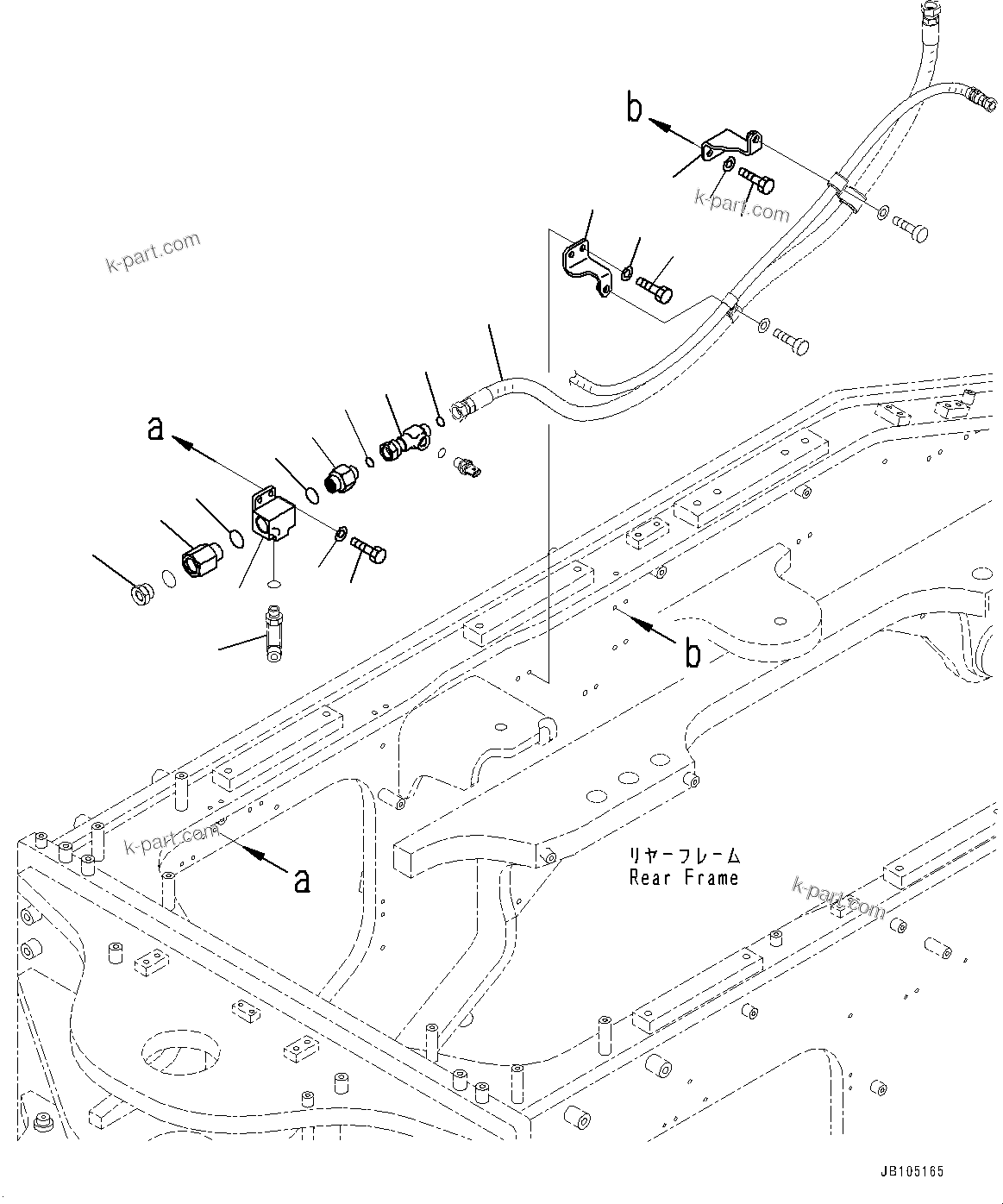 Komatsu parts book diagram for GD955-7M0 S/N 31001-UP: HYDRAULIC PIPING, CHECK VALVE(#30001-)