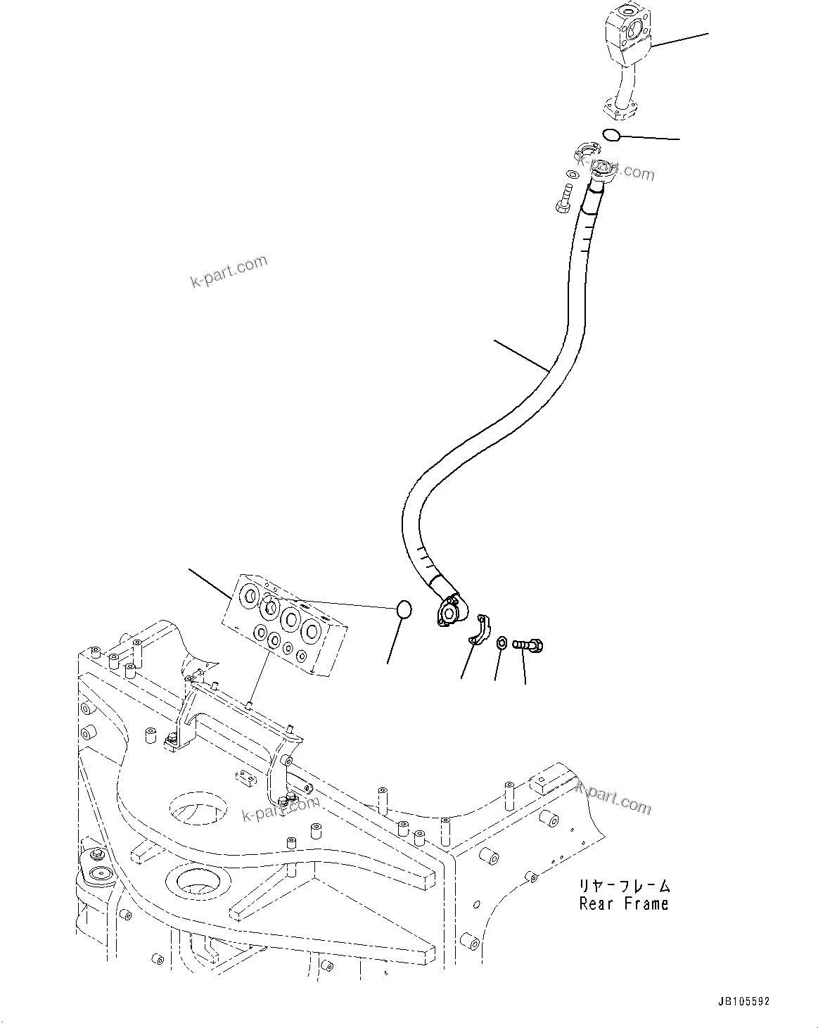 Komatsu parts book diagram for GD955-7M0 S/N 31001-UP: HYDRAULIC PIPING, CHARGE VALVE PIPING(#30001-)