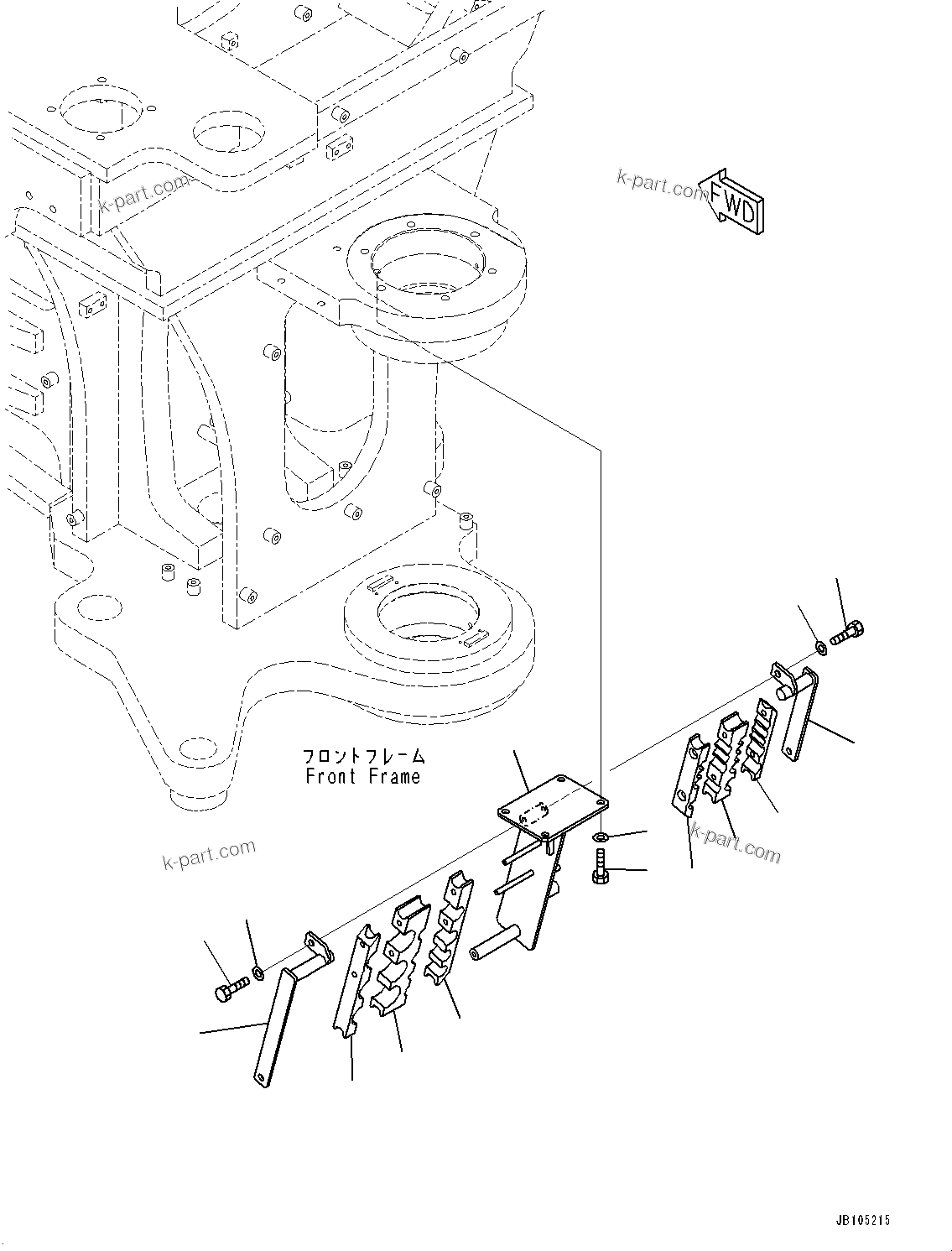 Komatsu parts book diagram for GD955-7M0 S/N 31001-UP: HYDRAULIC PIPING, MOUNTING (2/2)(#30001-)