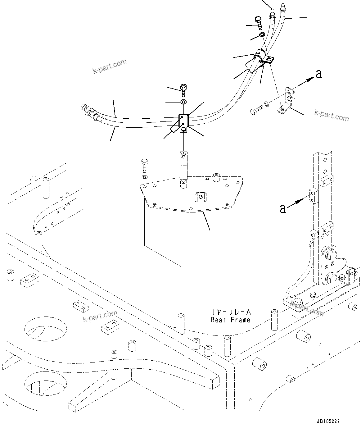 Komatsu parts book diagram for GD955-7M0 S/N 31001-UP: HYDRAULIC PIPING, PIPING MOUNTING (2/3)(#30001-)