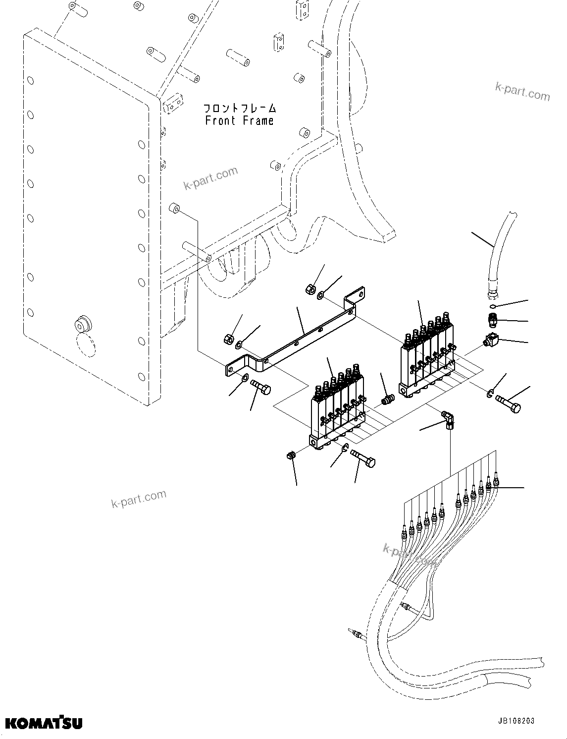 Komatsu parts book diagram for GD955-7M0 S/N 31001-UP: AUTO-GREASING SYSTEM, INJECTOR L.H. (1/2)(#30001-30000)