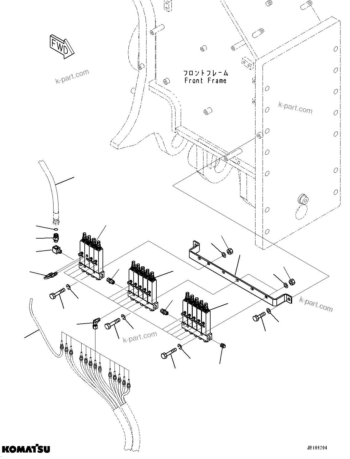 Komatsu parts book diagram for GD955-7M0 S/N 31001-UP: AUTO-GREASING SYSTEM, INJECTOR R.H. (1/2)(#30001-30000)