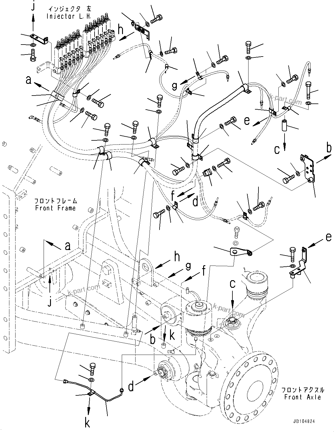 Komatsu parts book diagram for GD955-7M0 S/N 31001-UP: AUTO-GREASING SYSTEM, PIPING MOUNTING (2/3)(#30001-)