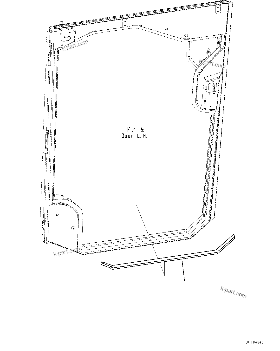 Komatsu parts book diagram for GD955-7M0 S/N 31001-UP: ROPS CAB, SHEET (1/2)(#30001-)