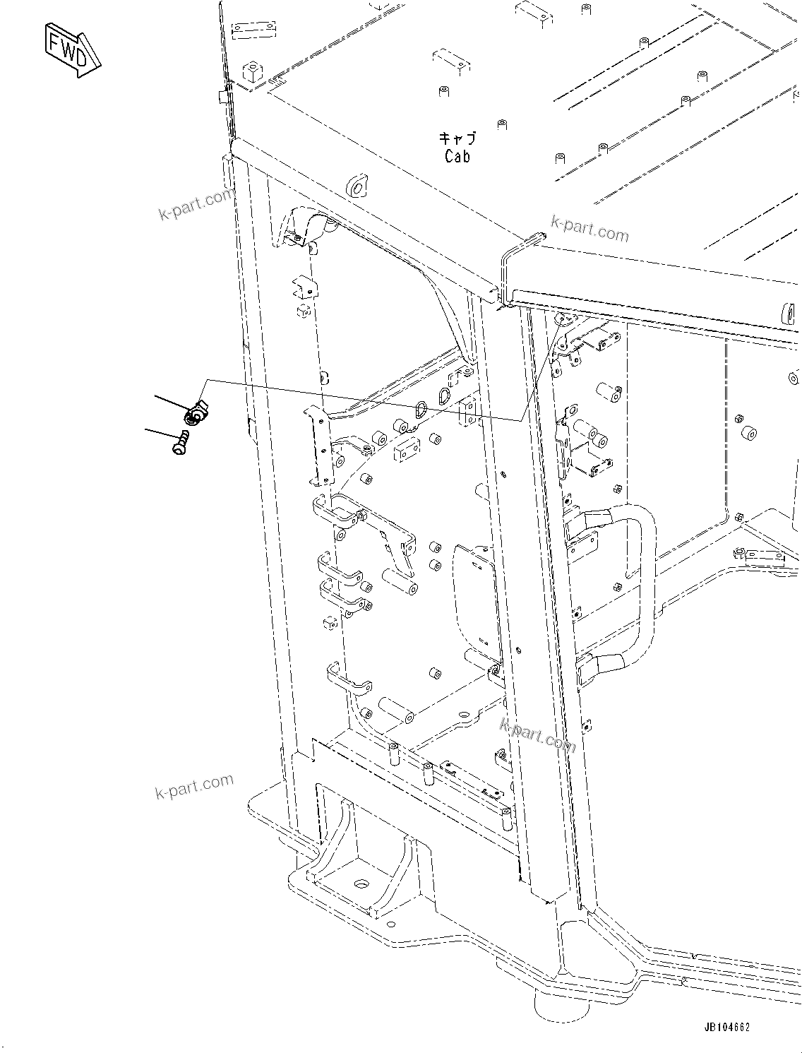 Komatsu parts book diagram for GD955-7M0 S/N 31001-UP: ROPS CAB, SWITCH (2/4)(#30001-)