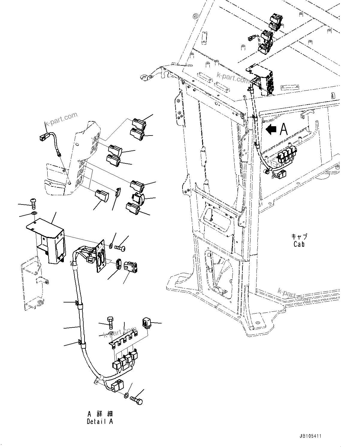 Komatsu parts book diagram for GD955-7M0 S/N 31001-UP: ROPS CAB, CONSOLE SWITCH(#30001-)