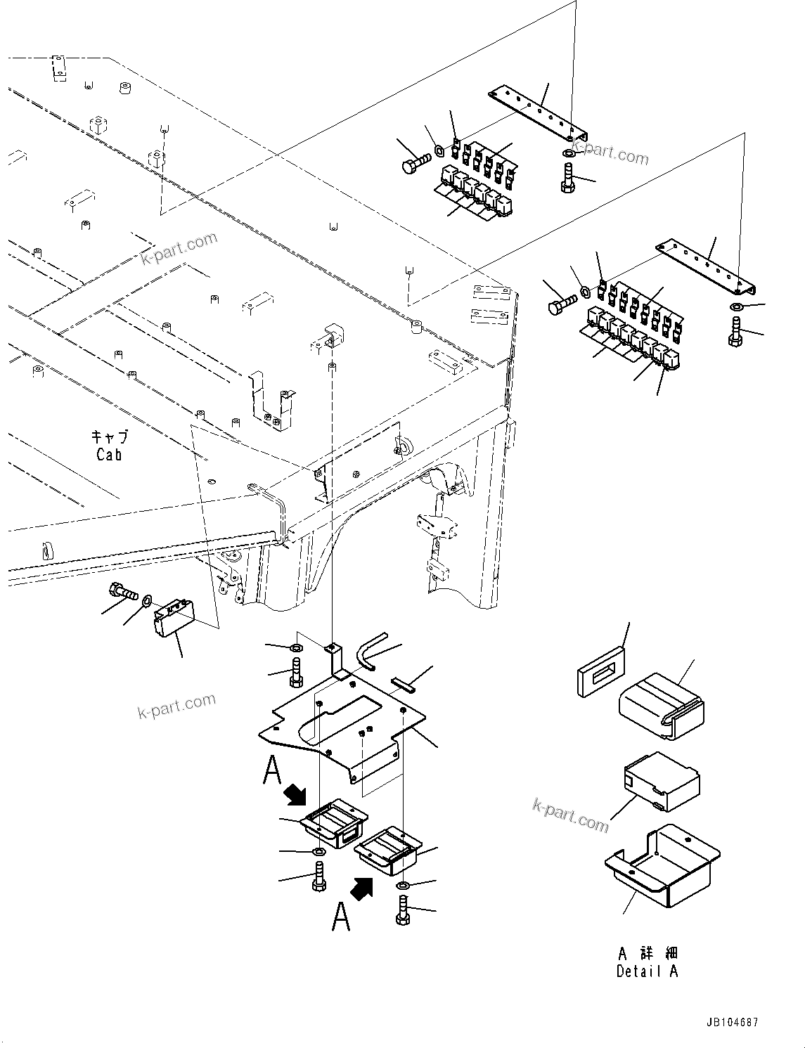 Komatsu parts book diagram for GD955-7M0 S/N 31001-UP: ROPS CAB, ELECTRIC PARTS(#30001-)