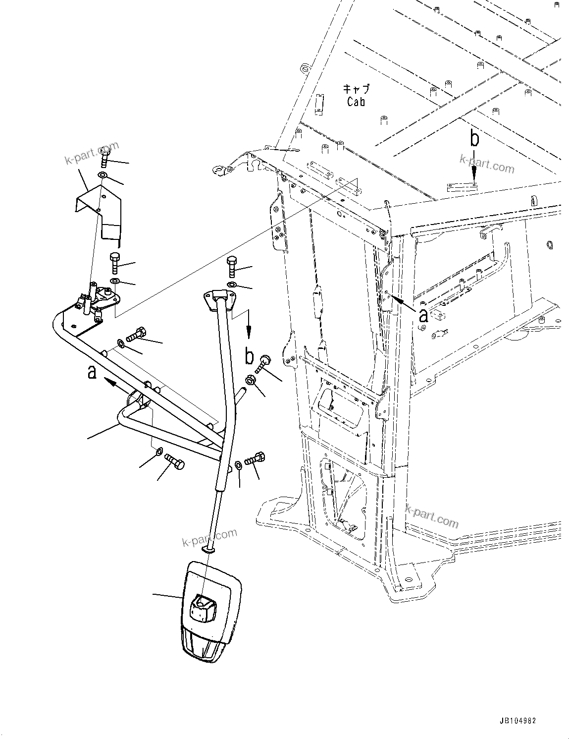 Komatsu parts book diagram for GD955-7M0 S/N 31001-UP: REARVIEW MIRROR, L.H.(#30001-)