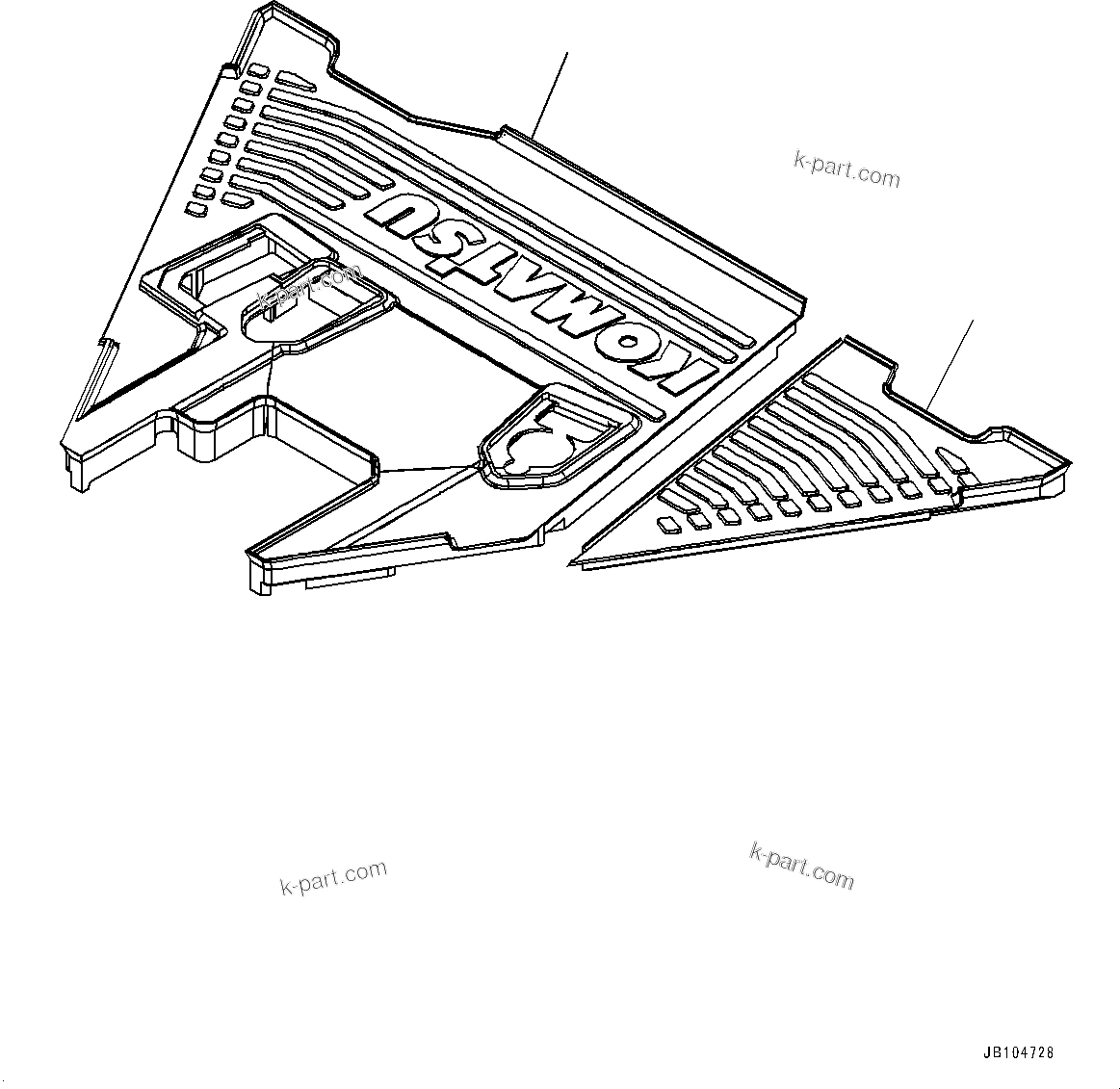 Komatsu parts book diagram for GD955-7M0 S/N 31001-UP: FLOOR MAT, (#30001-)