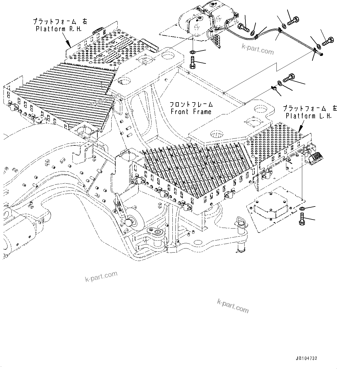 Komatsu parts book diagram for GD955-7M0 S/N 31001-UP: WINDOW WASHER, MOUNTING(#30001-)