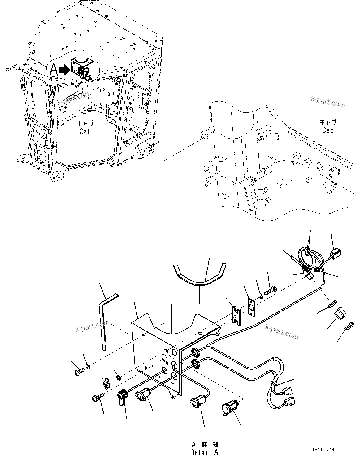 Komatsu parts book diagram for GD955-7M0 S/N 31001-UP: RADIO, AUX AND USB PORT(#30001-)
