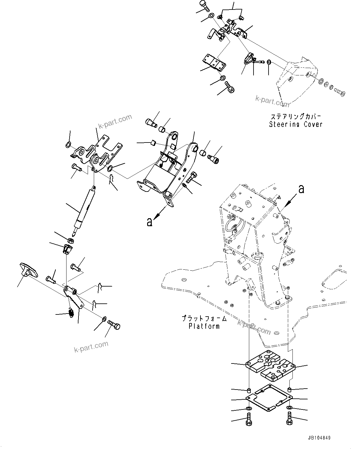 Komatsu parts book diagram for GD955-7M0 S/N 31001-UP: FLOOR, STEERING POST(#30001-)