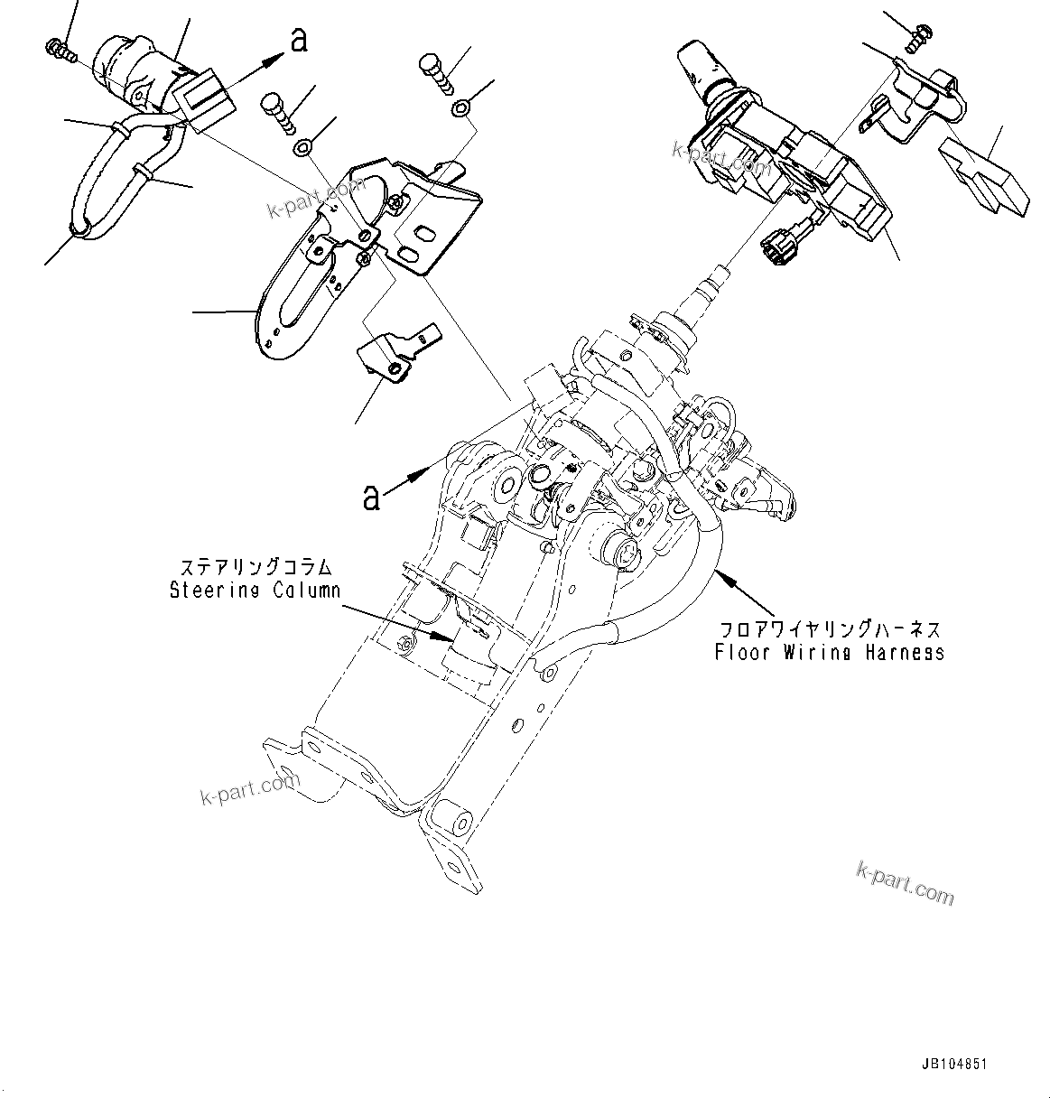 Komatsu parts book diagram for GD955-7M0 S/N 31001-UP: FLOOR, SWITCH (1/2)(#30001-)