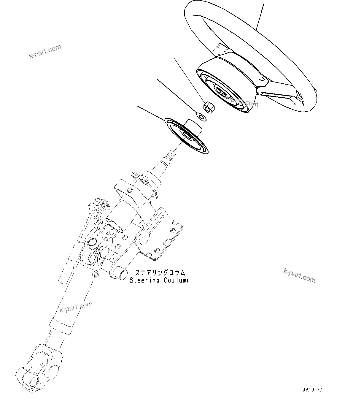 Komatsu parts book diagram for GD955-7M0 S/N 31001-UP: FLOOR, STEERING WHEEL(#30001-)