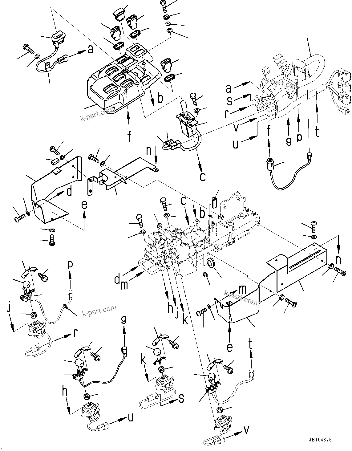 Komatsu parts book diagram for GD955-7M0 S/N 31001-UP: FLOOR, CONSOLE BOX, R.H. (1/2)(#30001-)