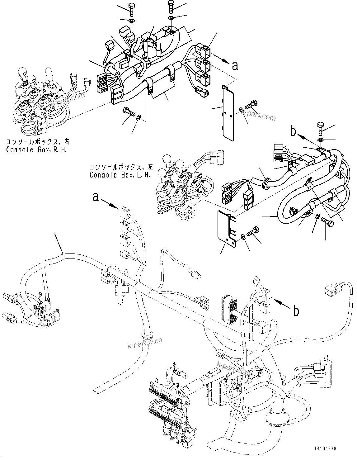 Komatsu parts book diagram for GD955-7M0 S/N 31001-UP: FLOOR, LEVER WIRING HARNESS(#30001-)