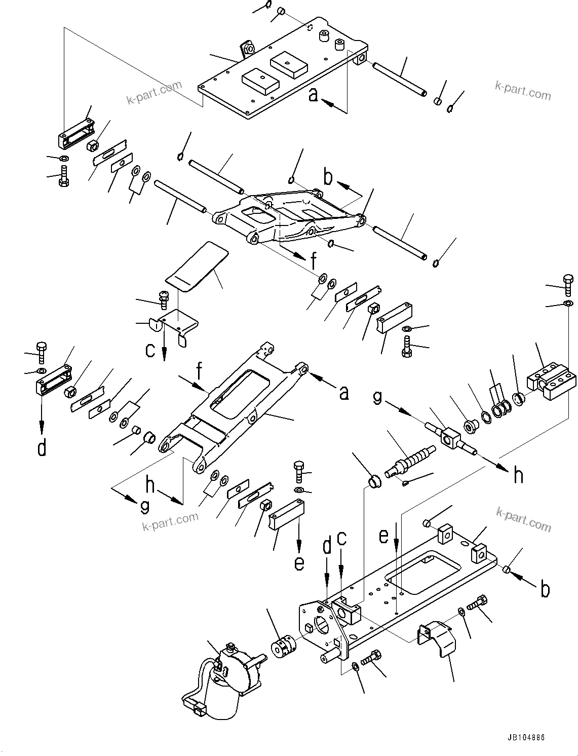 Komatsu parts book diagram for GD955-7M0 S/N 31001-UP: FLOOR, LIFTER, R.H.(#30001-)