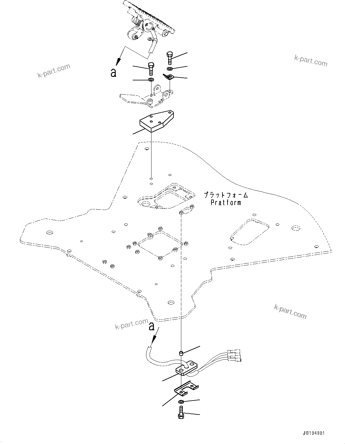 Komatsu parts book diagram for GD955-7M0 S/N 31001-UP: FLOOR, ACCELERATOR PEDAL MOUNTING(#30001-)
